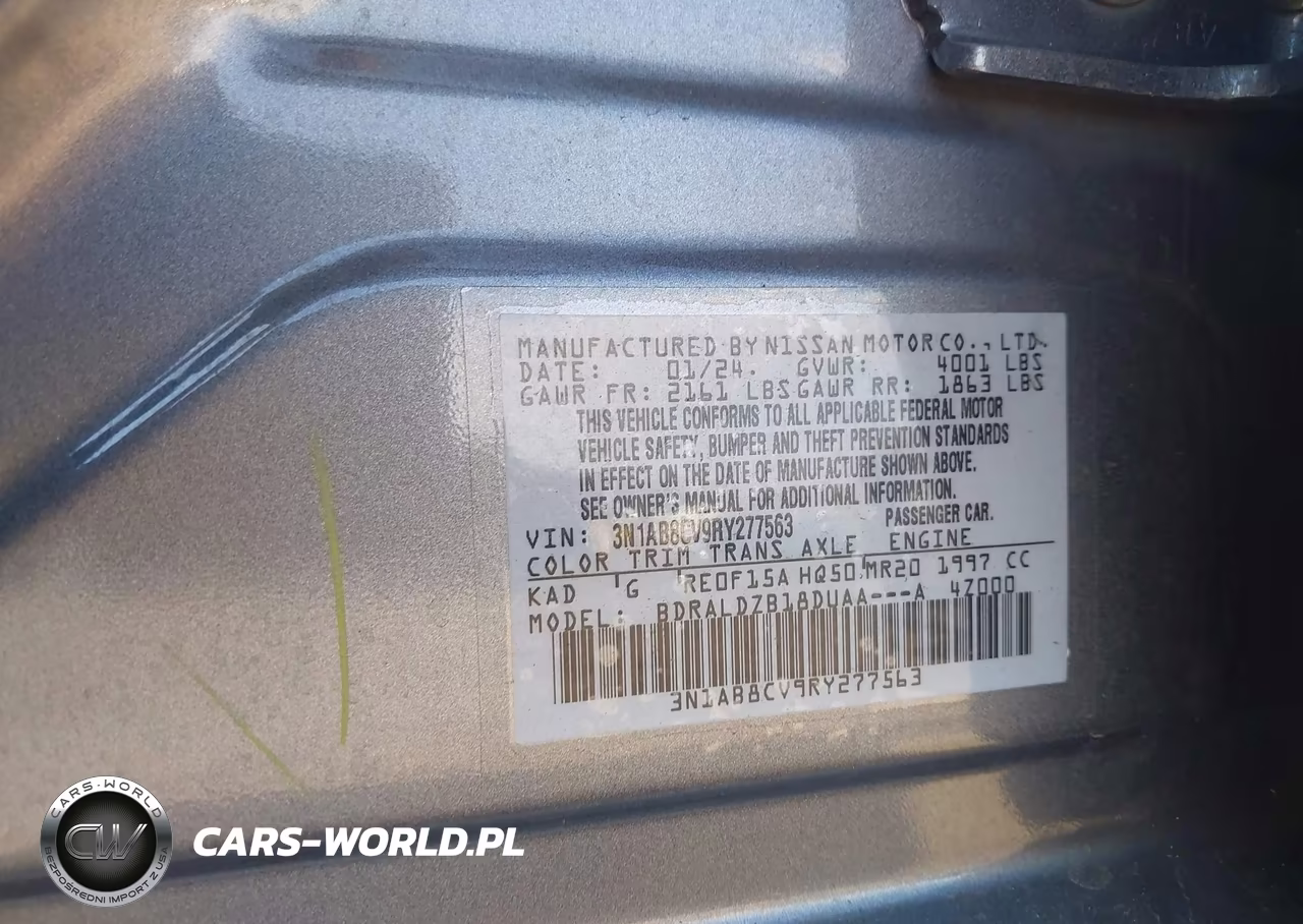 2024 Nissan Sentra Sv Xtronic Cvt VIN:3N1AB8CV9RY277563 - 9