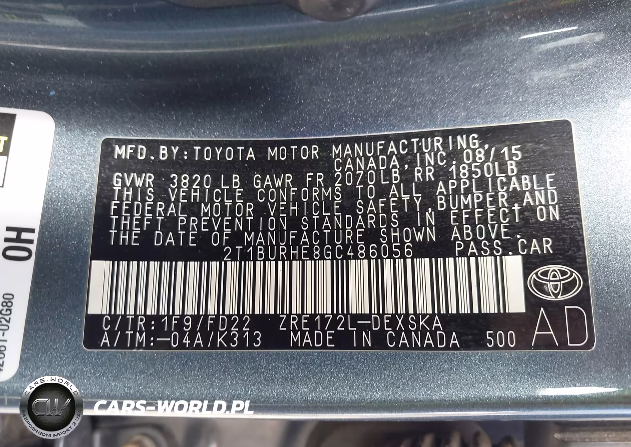 2016 Toyota Corolla S Plus VIN:2T1BURHE8GC486056 - 9