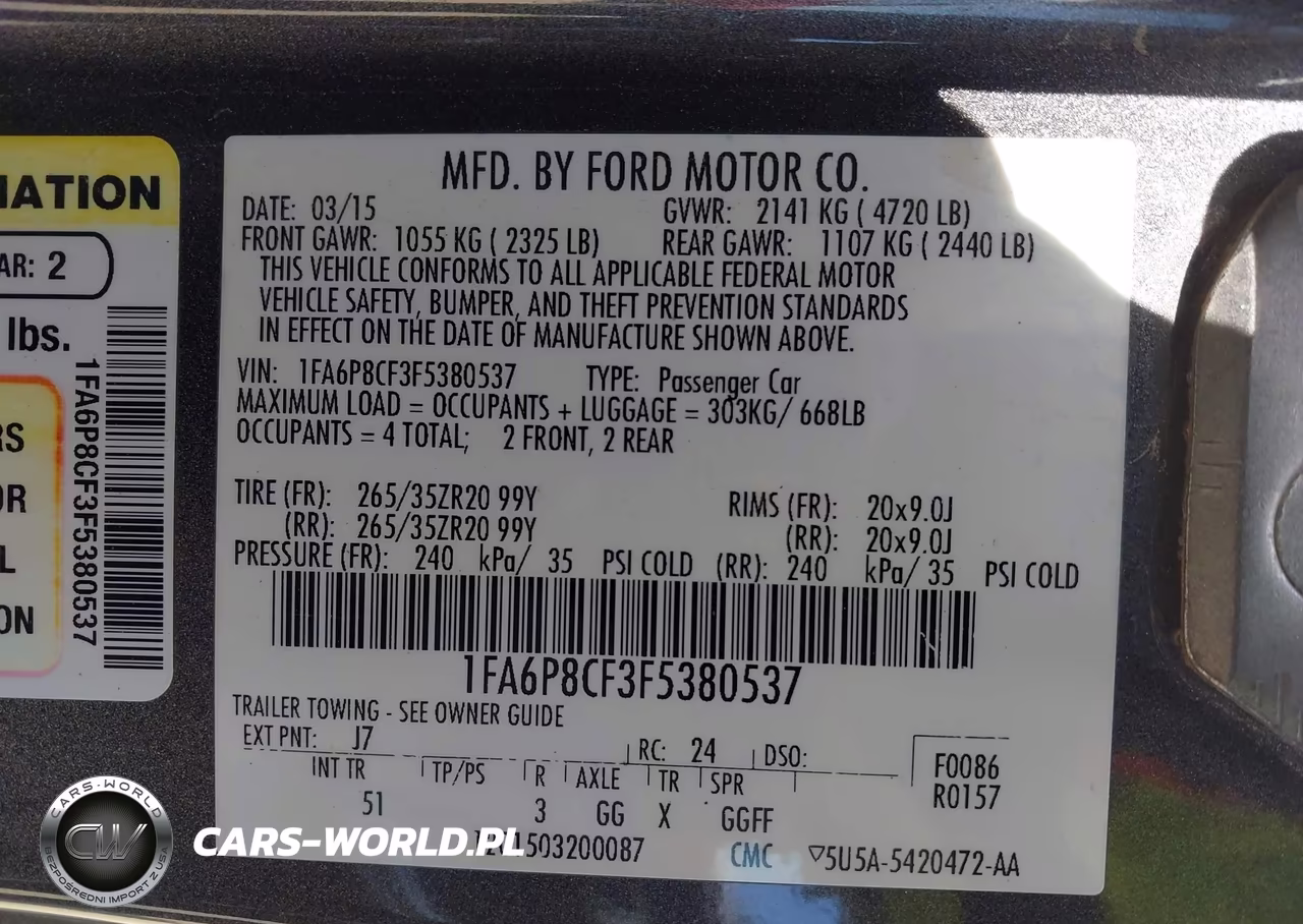 2015 Ford Mustang Gt Premium VIN:1FA6P8CF3F5380537 - 9