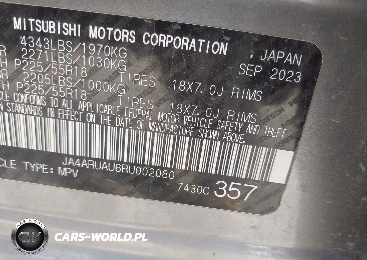 2024 Mitsubishi Outlander Sport 2.0 Es Awc VIN:JA4ARUAU6RU002080 - 9