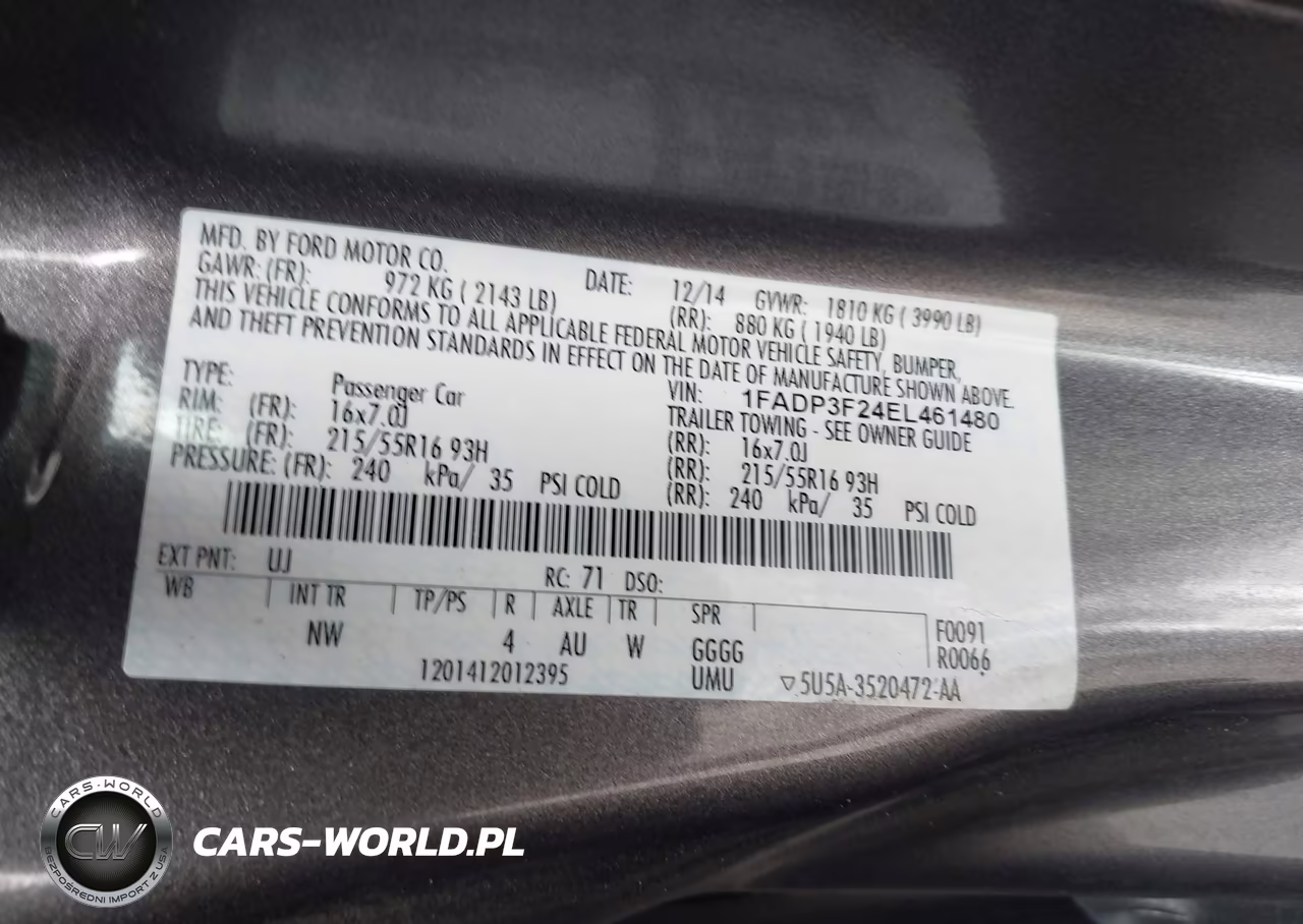 2014 Ford Focus Se VIN:1FADP3F24EL461480 - 9
