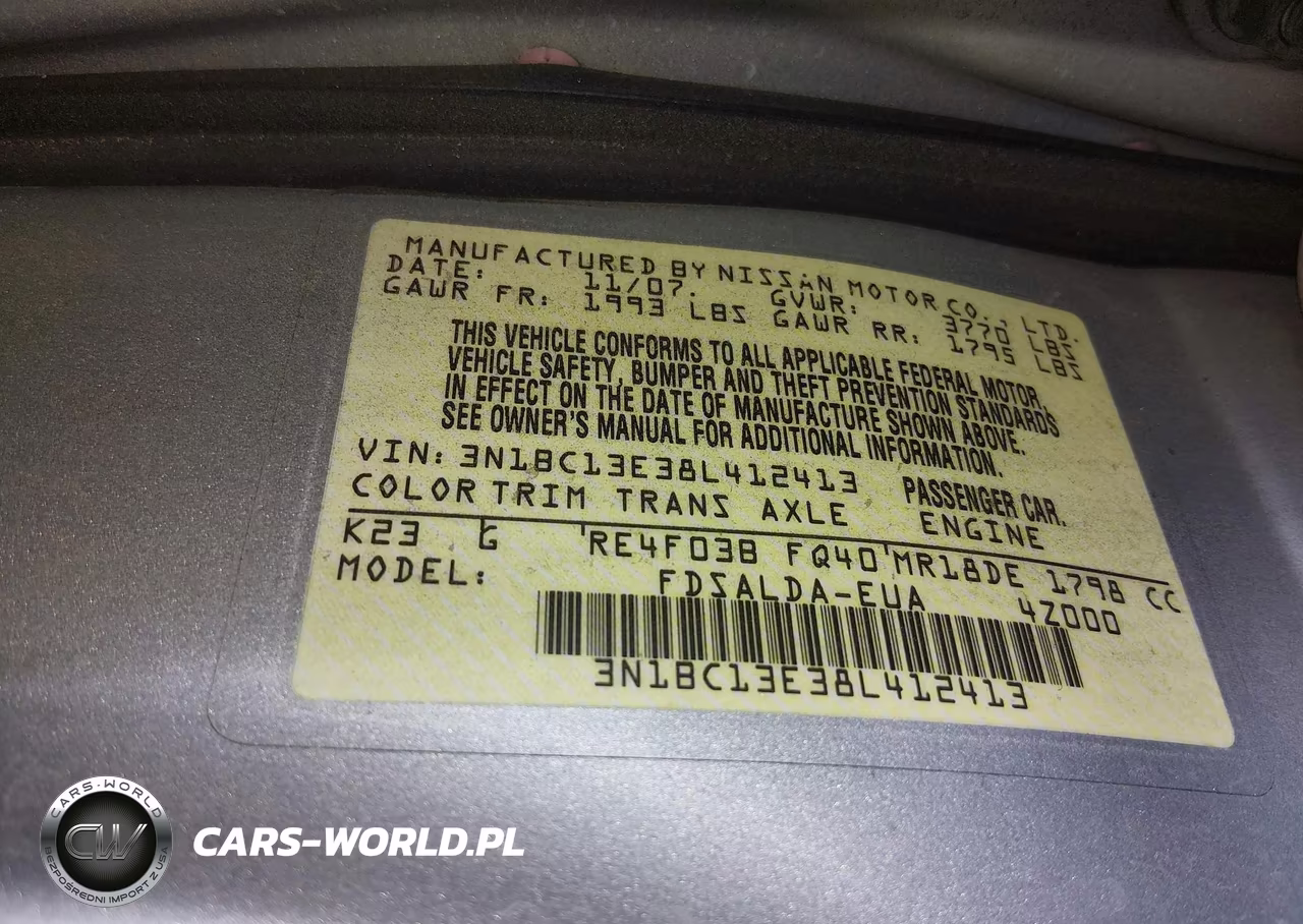 2008 Nissan Versa 1.8S VIN:3N1BC13E38L412413 - 9
