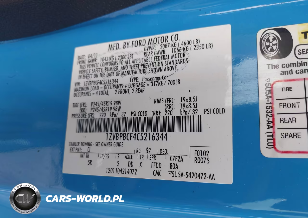 2012 Ford Mustang Gt Premium VIN:1ZVBP8CF4C5216344 - 9