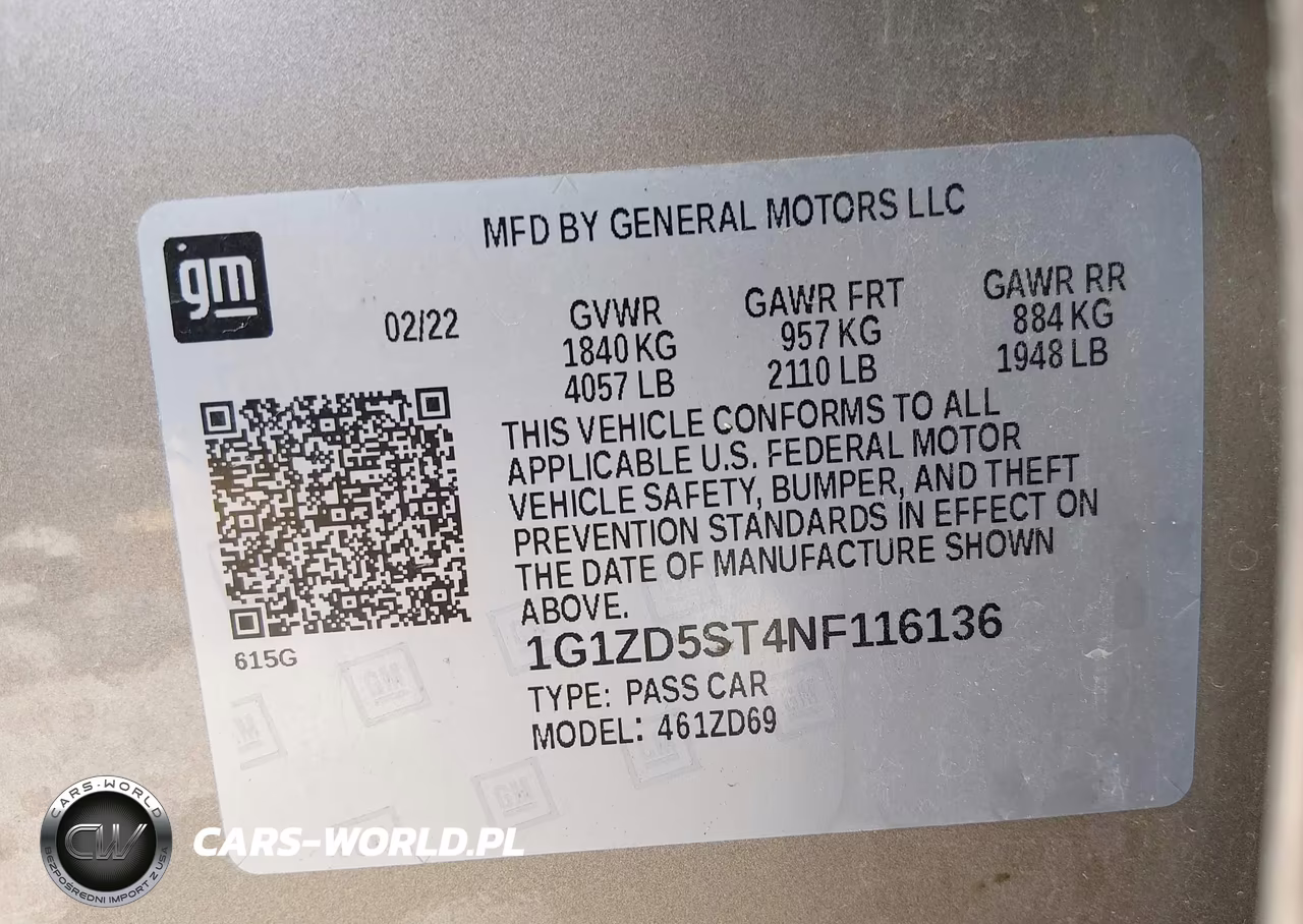2022 Chevrolet Malibu Fwd Lt VIN:1G1ZD5ST4NF116136 - 9