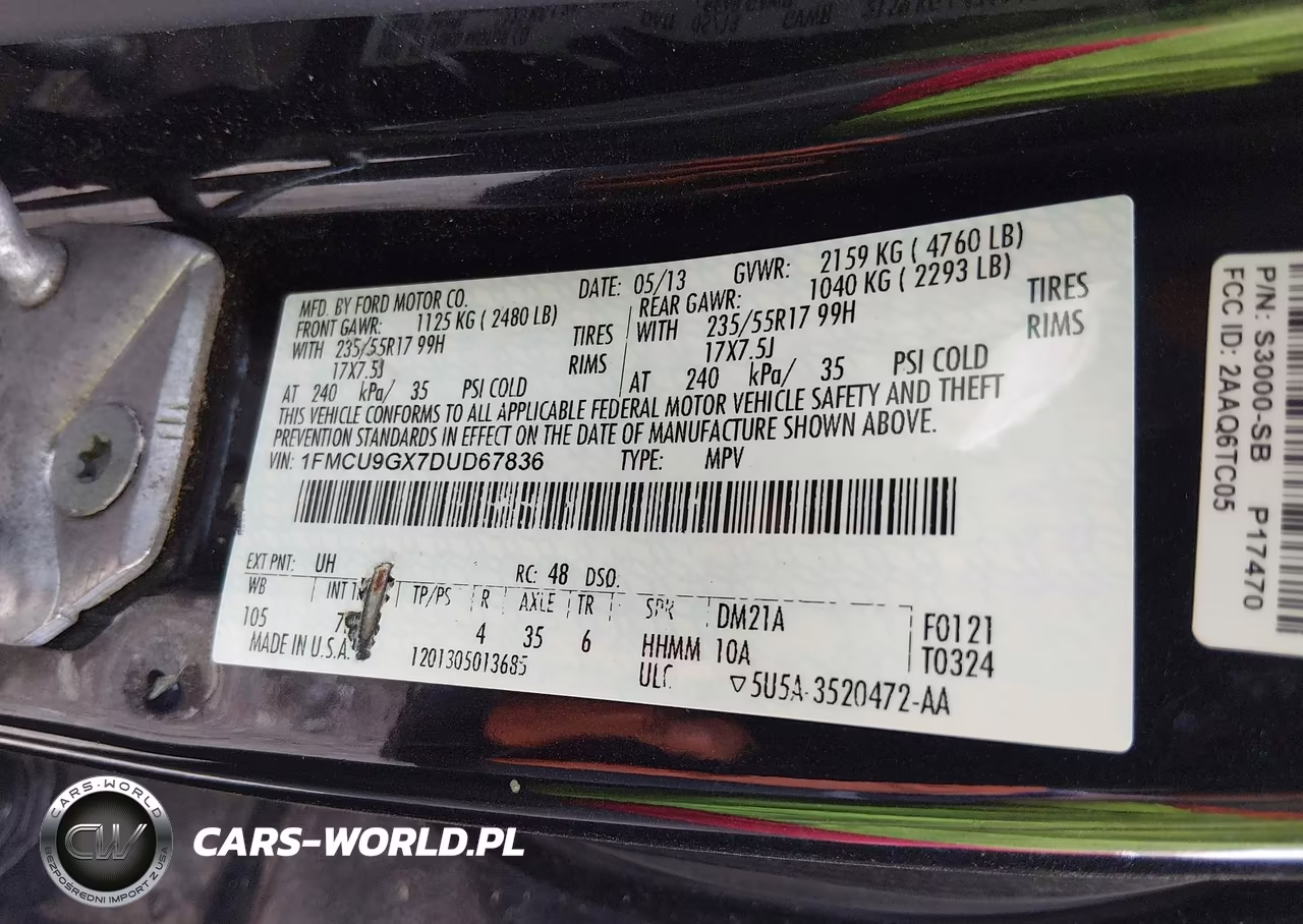2013 Ford Escape Se VIN:1FMCU9GX7DUD67836 - 9