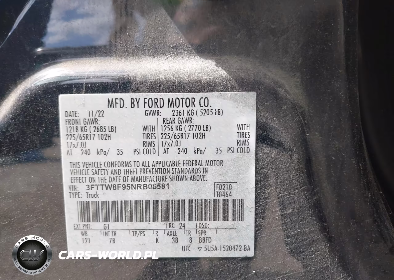 2022 Ford Maverick Xlt VIN:3FTTW8F95NRB06581 - 9