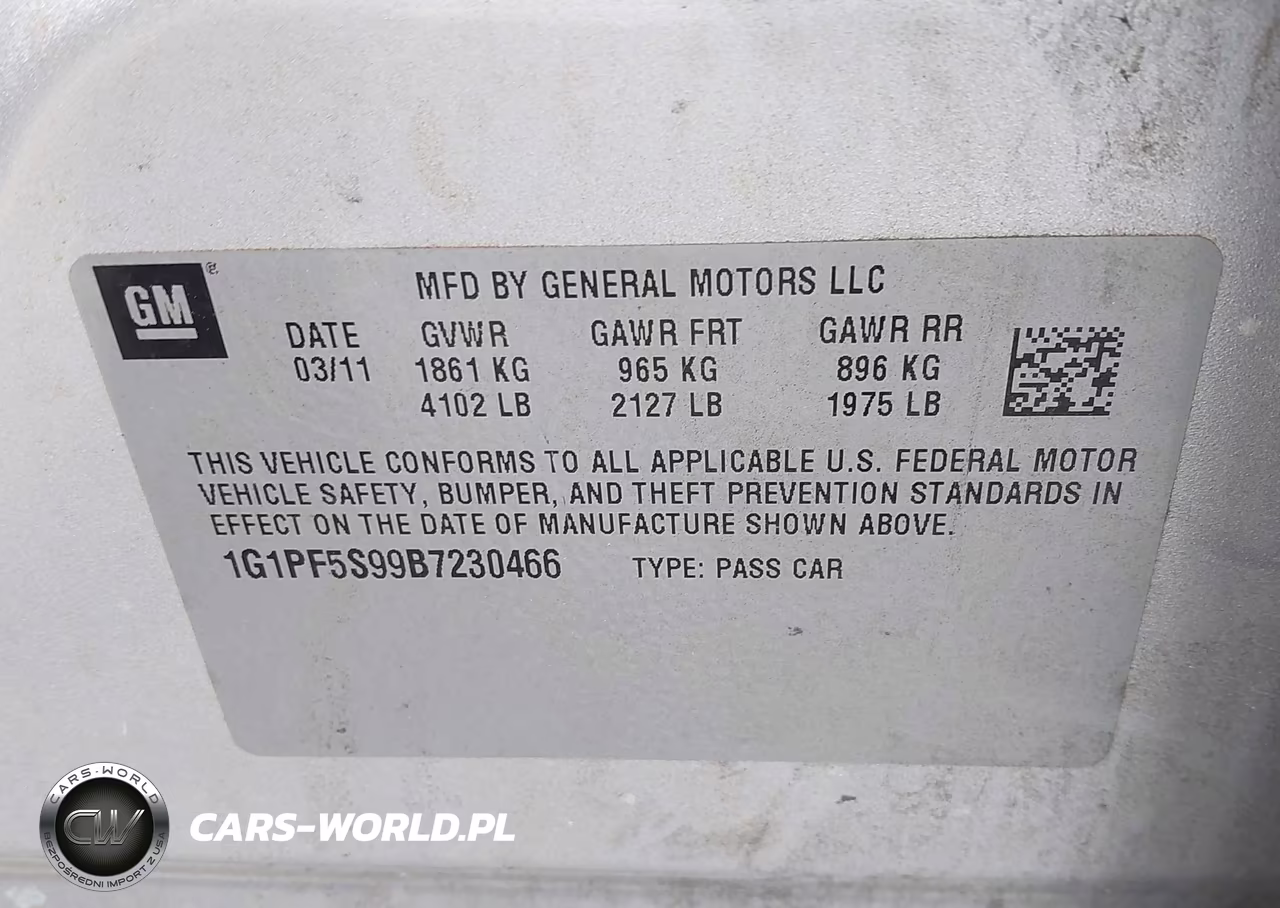2011 Chevrolet Cruze 1Lt VIN:1G1PF5S99B7230466 - 9