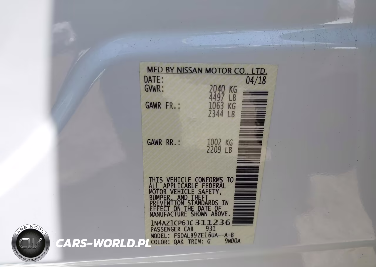 2018 Nissan Leaf S VIN:1N4AZ1CP6JC311236 - 9