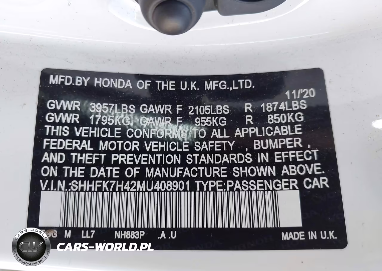 2021 Honda Civic Sport VIN:SHHFK7H42MU408901 - 9