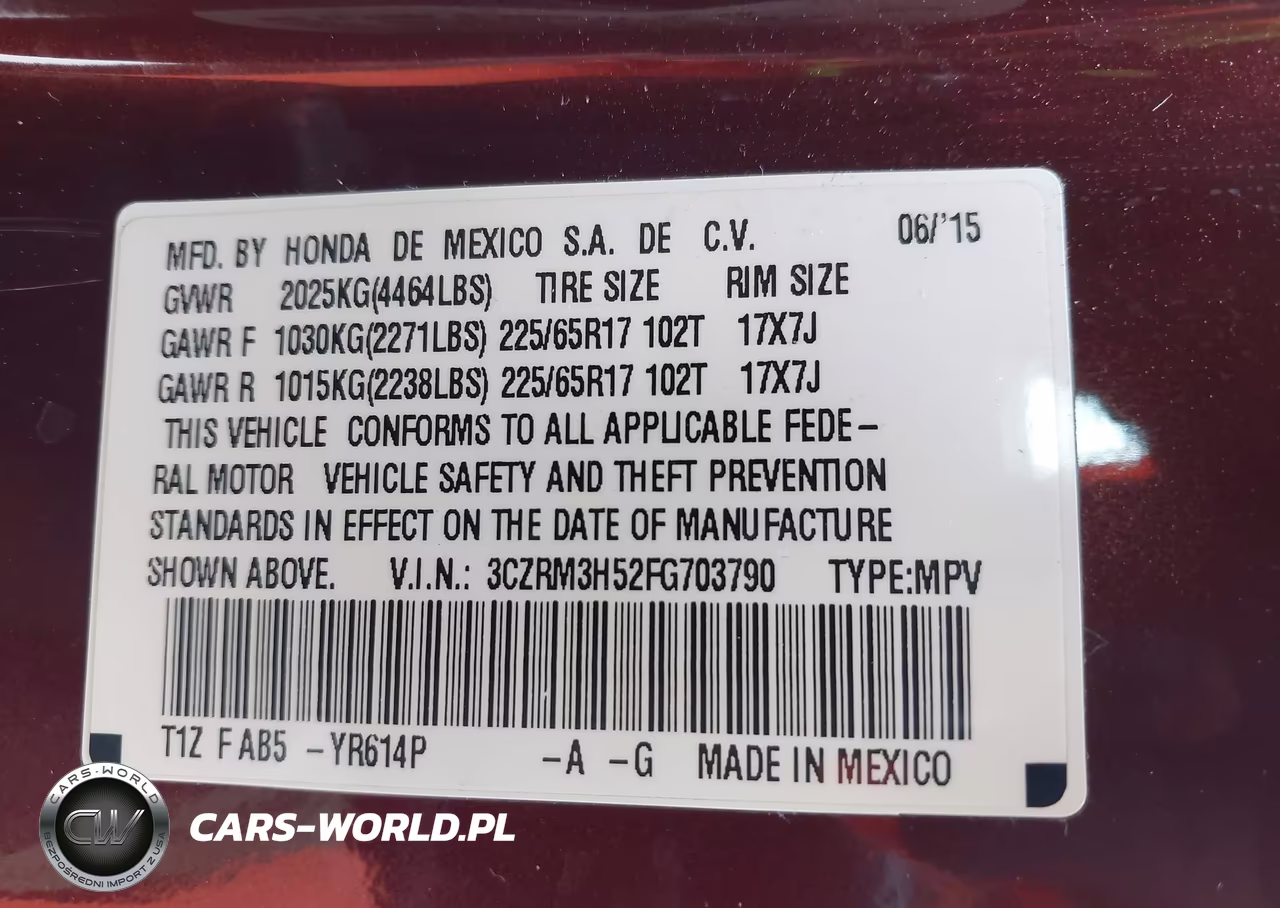2015 Honda Cr-V Ex VIN:3CZRM3H52FG703790 - 9
