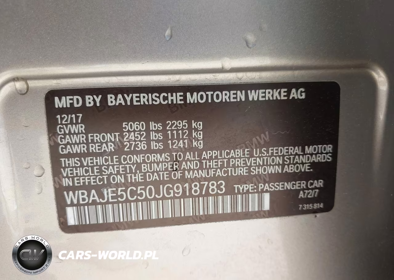 2018 BMW 540I VIN:WBAJE5C50JG918783 - 9