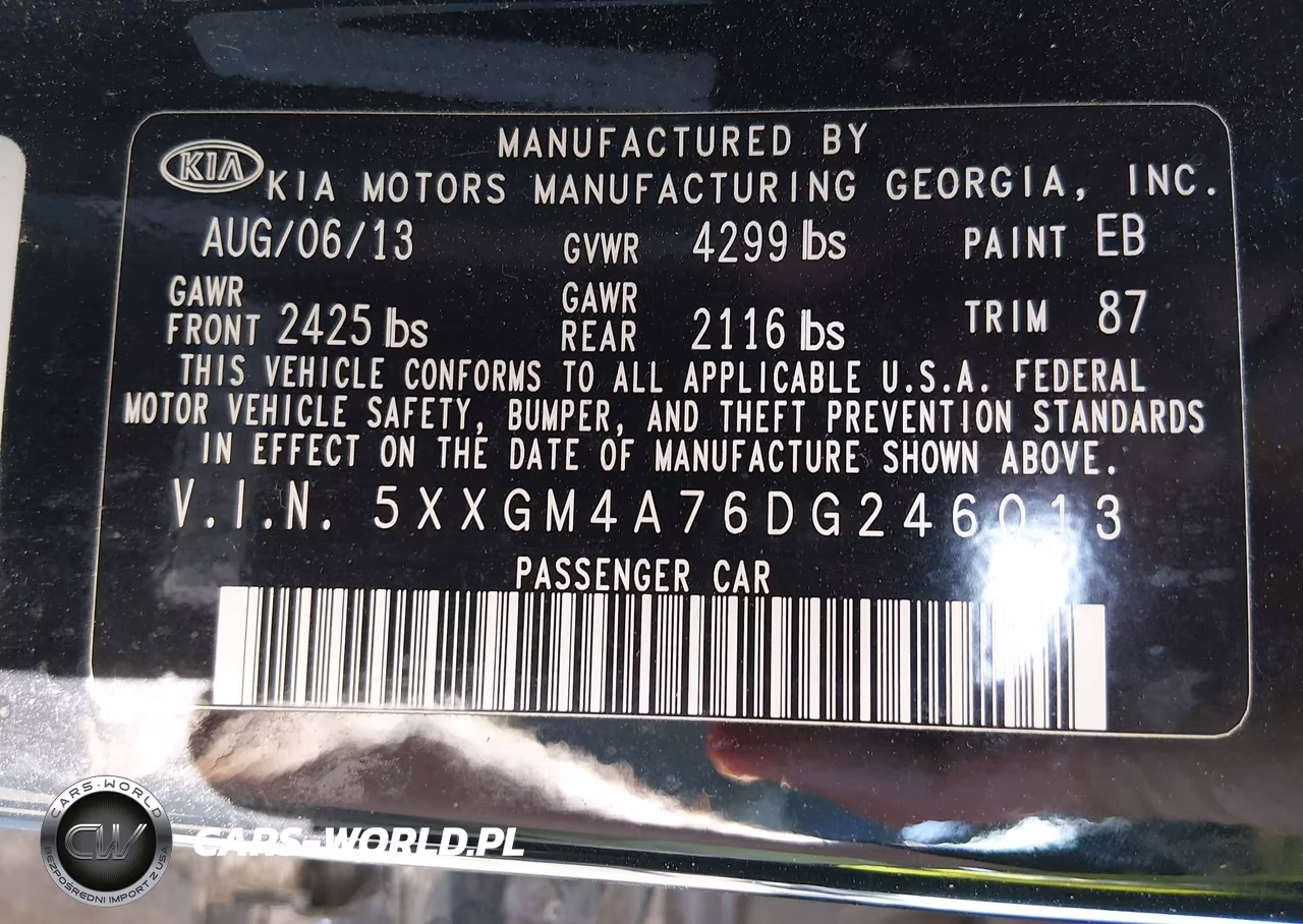 2013 Kia Optima Lx VIN:5XXGM4A76DG246013 - 9
