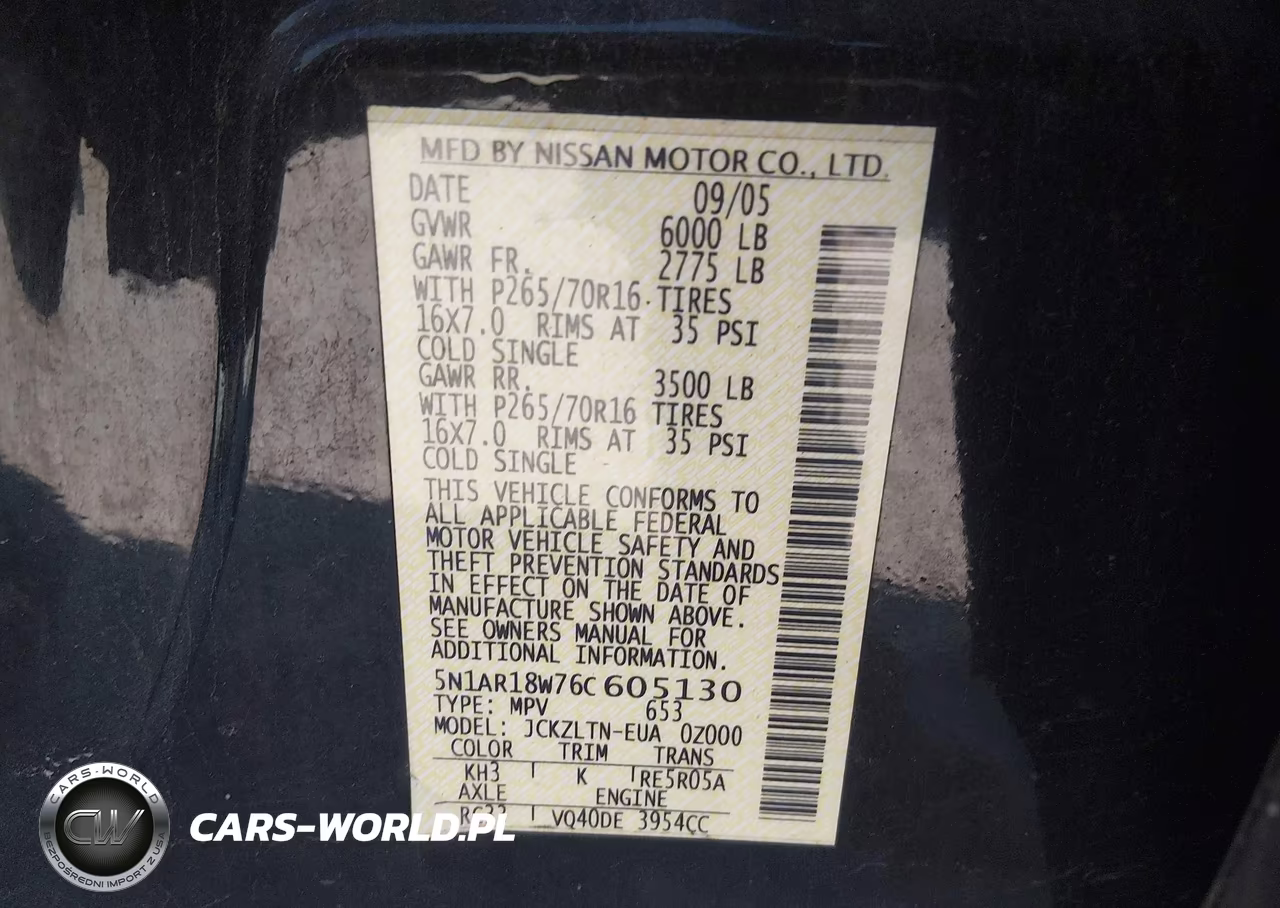 2006 Nissan Pathfinder Se VIN:5N1AR18W76C605130 - 9