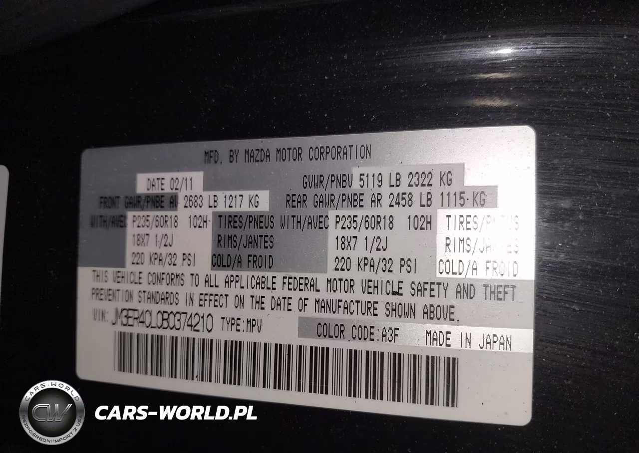 2011 Mazda Cx-7 S Touring VIN:JM3ER4CL0B0374210 - 9