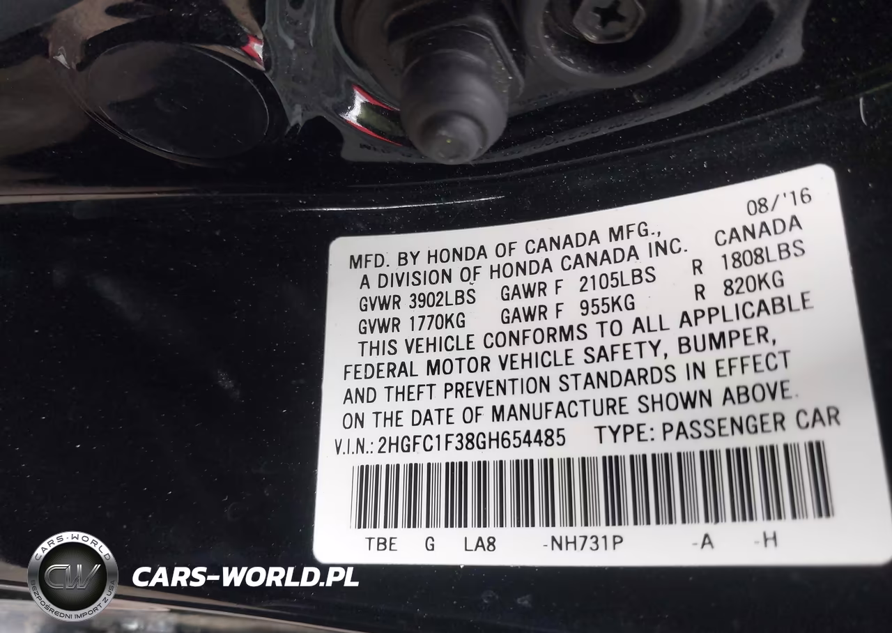 2016 Honda Civic Ex-T VIN:2HGFC1F38GH654485 - 9