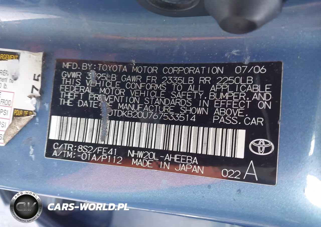 2006 Toyota Prius VIN:JTDKB20U767533514 - 9