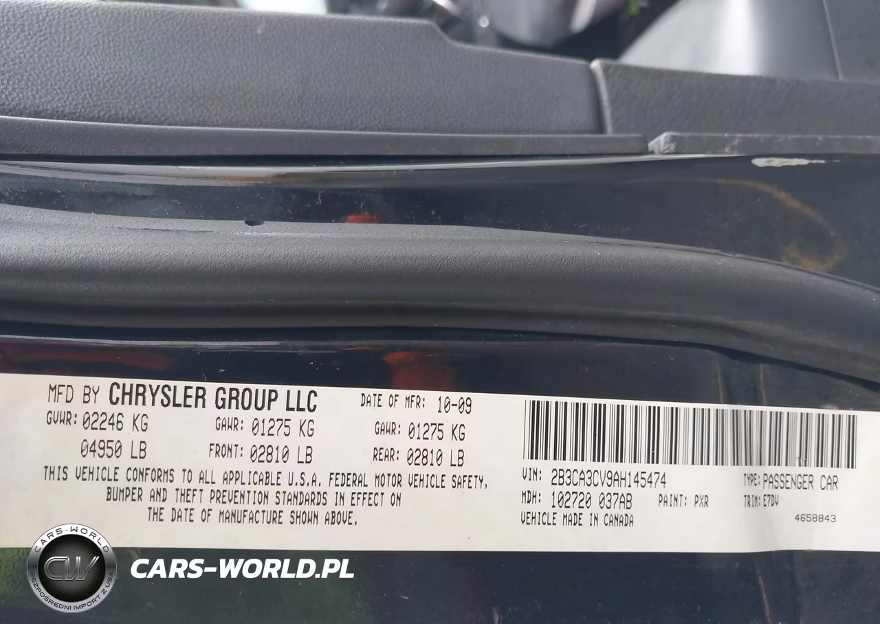 2010 Dodge Charger Sxt VIN:2B3CA3CV4AH186546 - 9