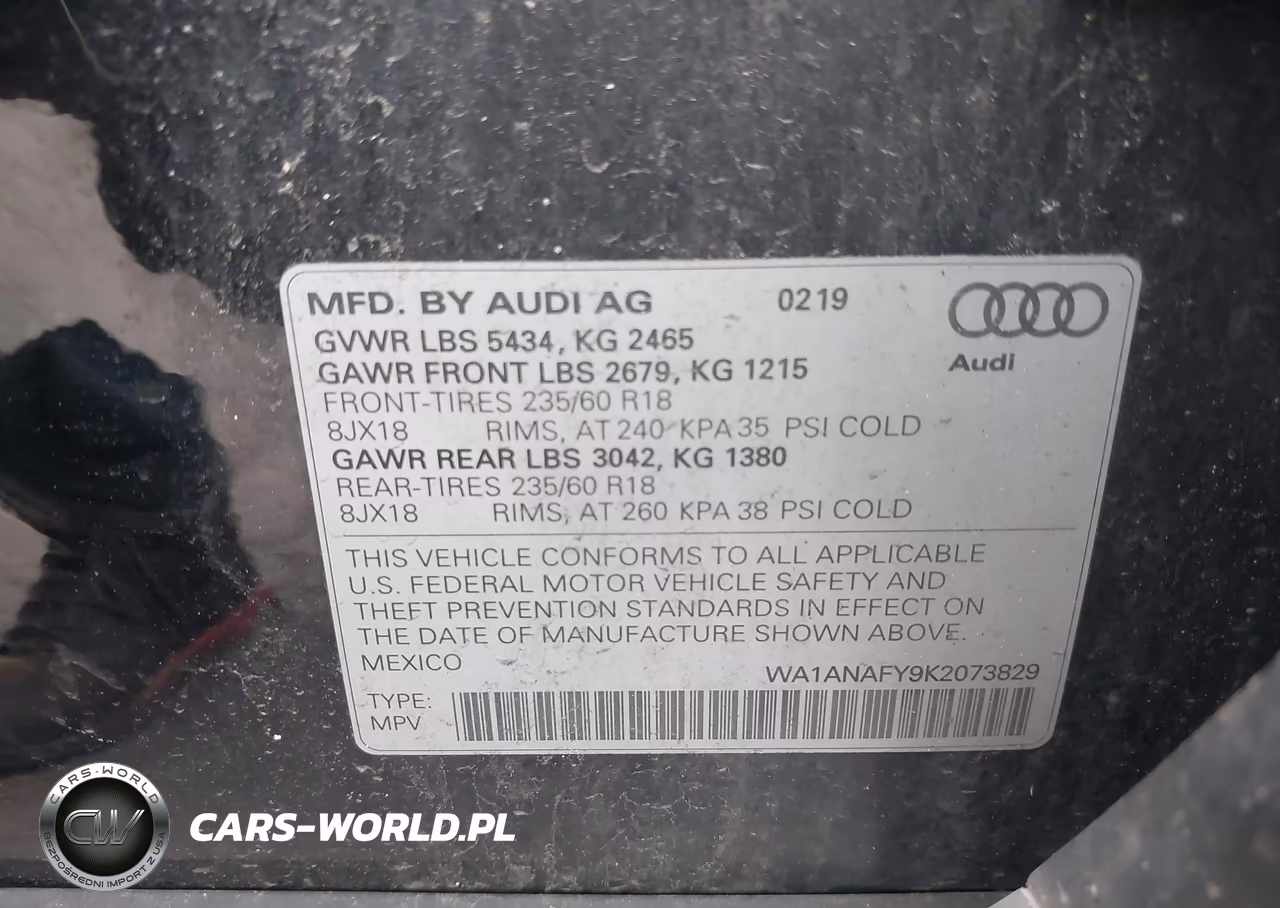 2019 Audi Q5 45 Premium VIN:WA1ANAFY9K2073829 - 9