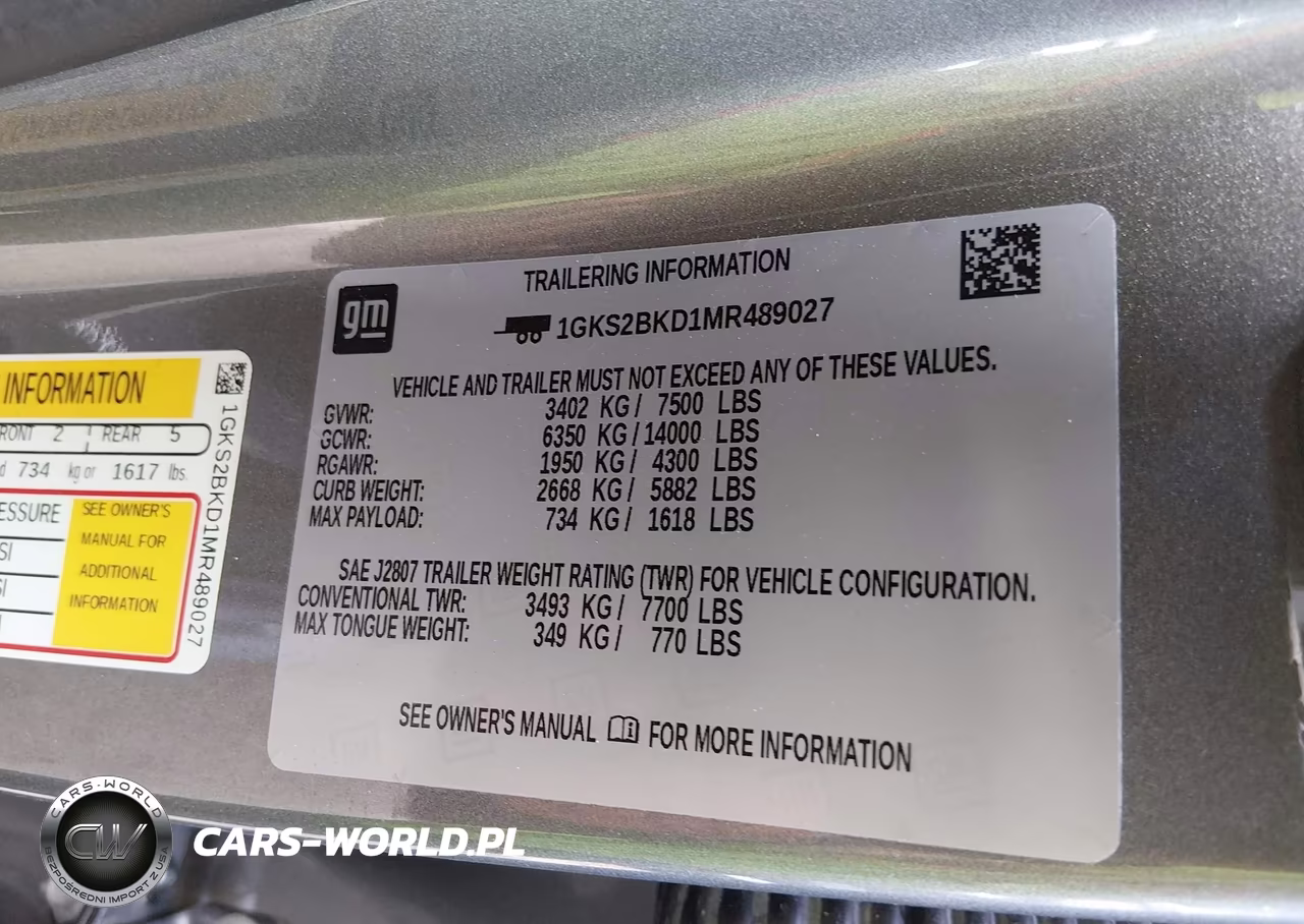 2021 GMC Yukon 4Wd Slt VIN:1GKS2BKD1MR489027 - 9