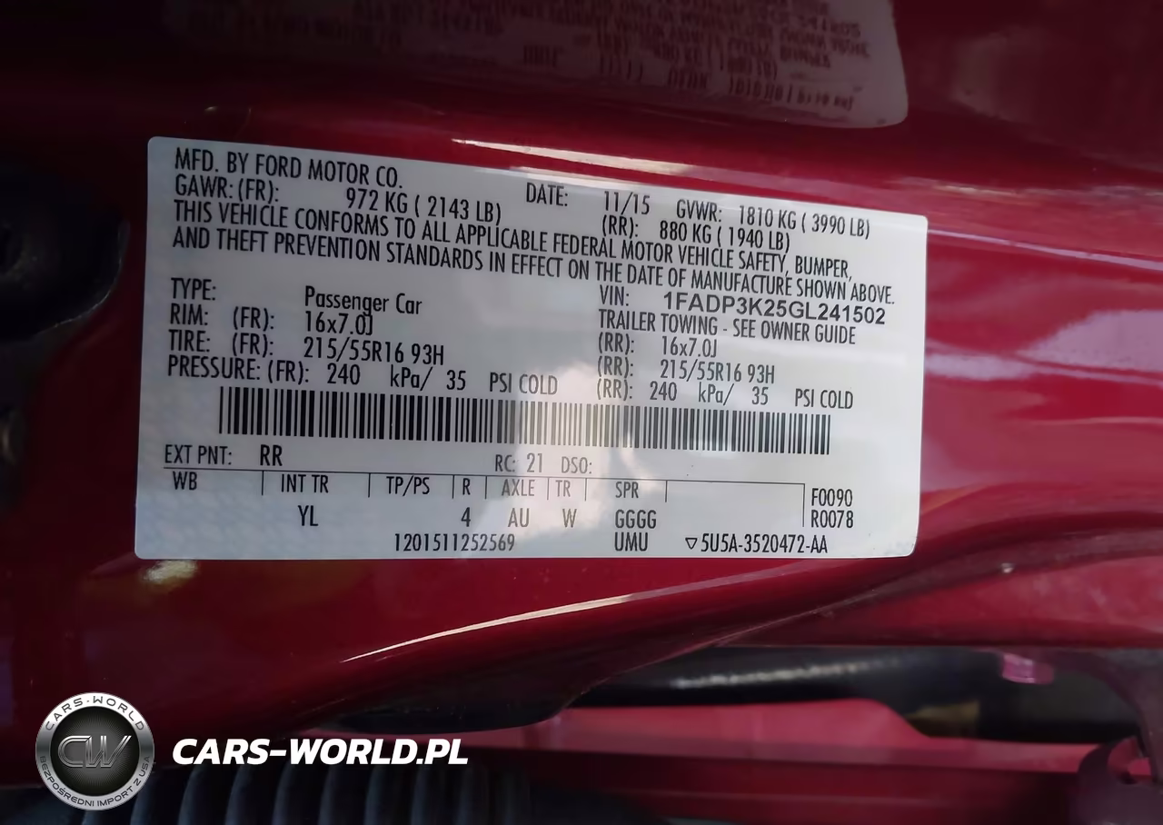 2016 Ford Focus Se VIN:1FADP3K25GL241502 - 9