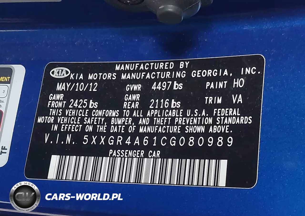 2012 Kia Optima Sx VIN:5XXGR4A61CG080989 - 9
