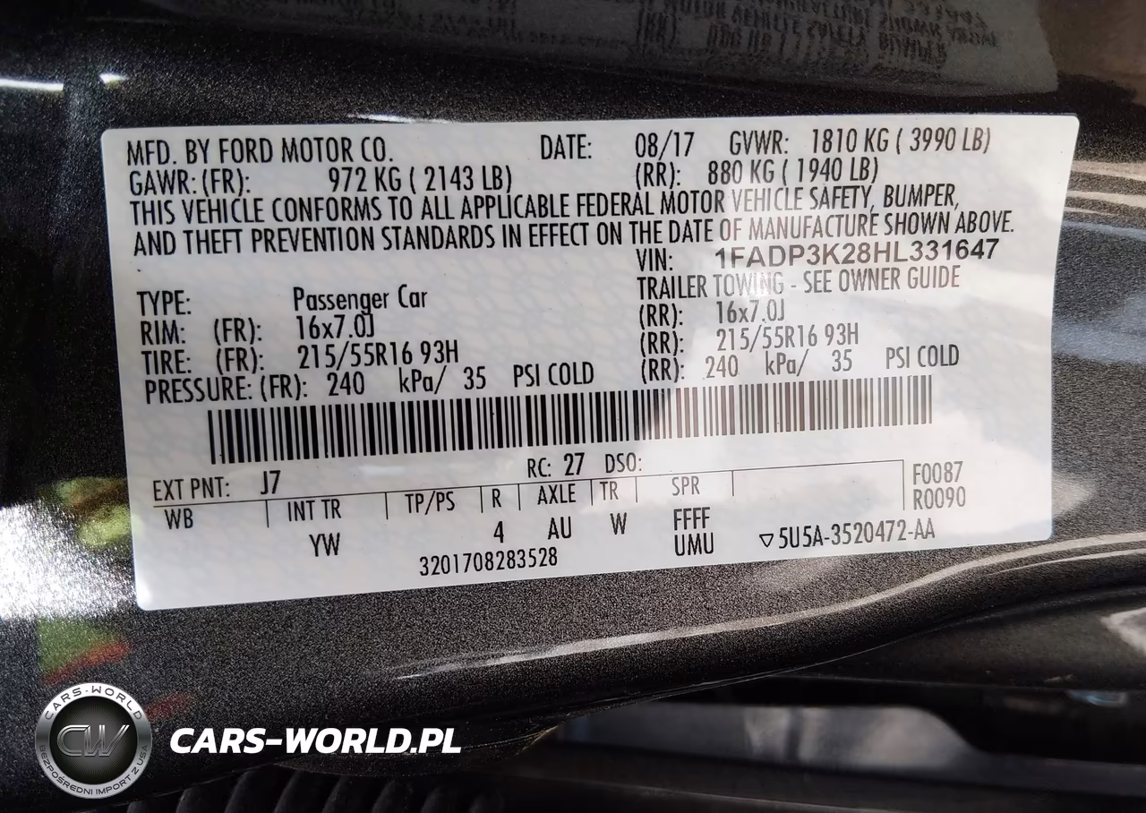 2017 Ford Focus Se VIN:1FADP3K28HL331647 - 9
