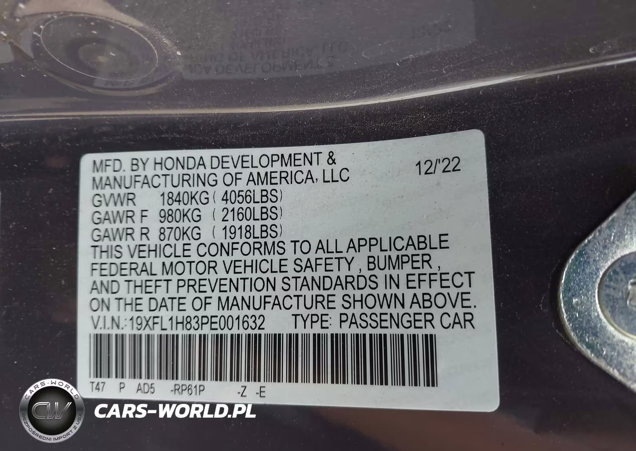 2023 Honda Civic Sport Touring VIN:19XFL1H83PE001632 - 9