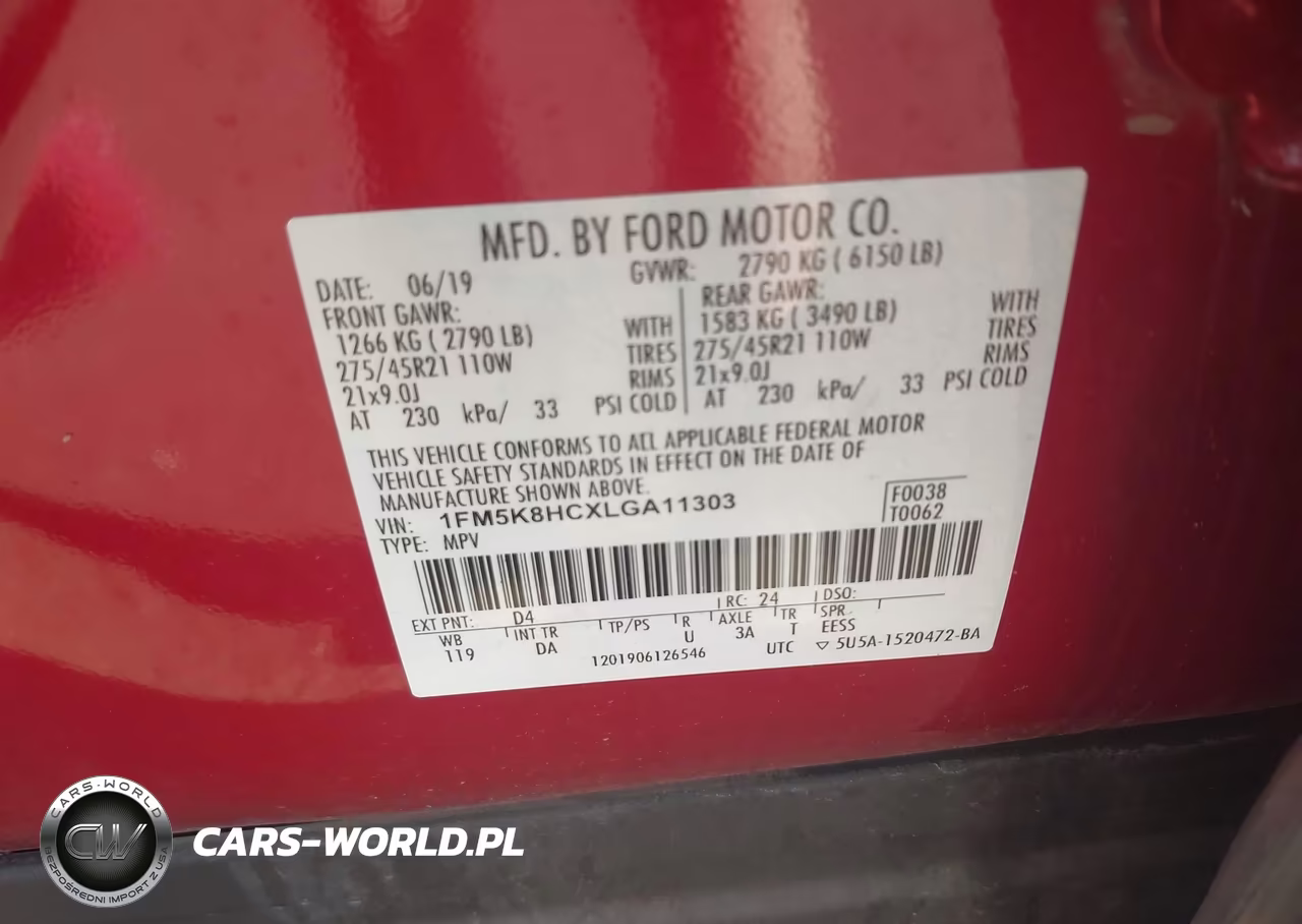 2020 Ford Explorer Platinum VIN:1FM5K8HCXLGA11303 - 9