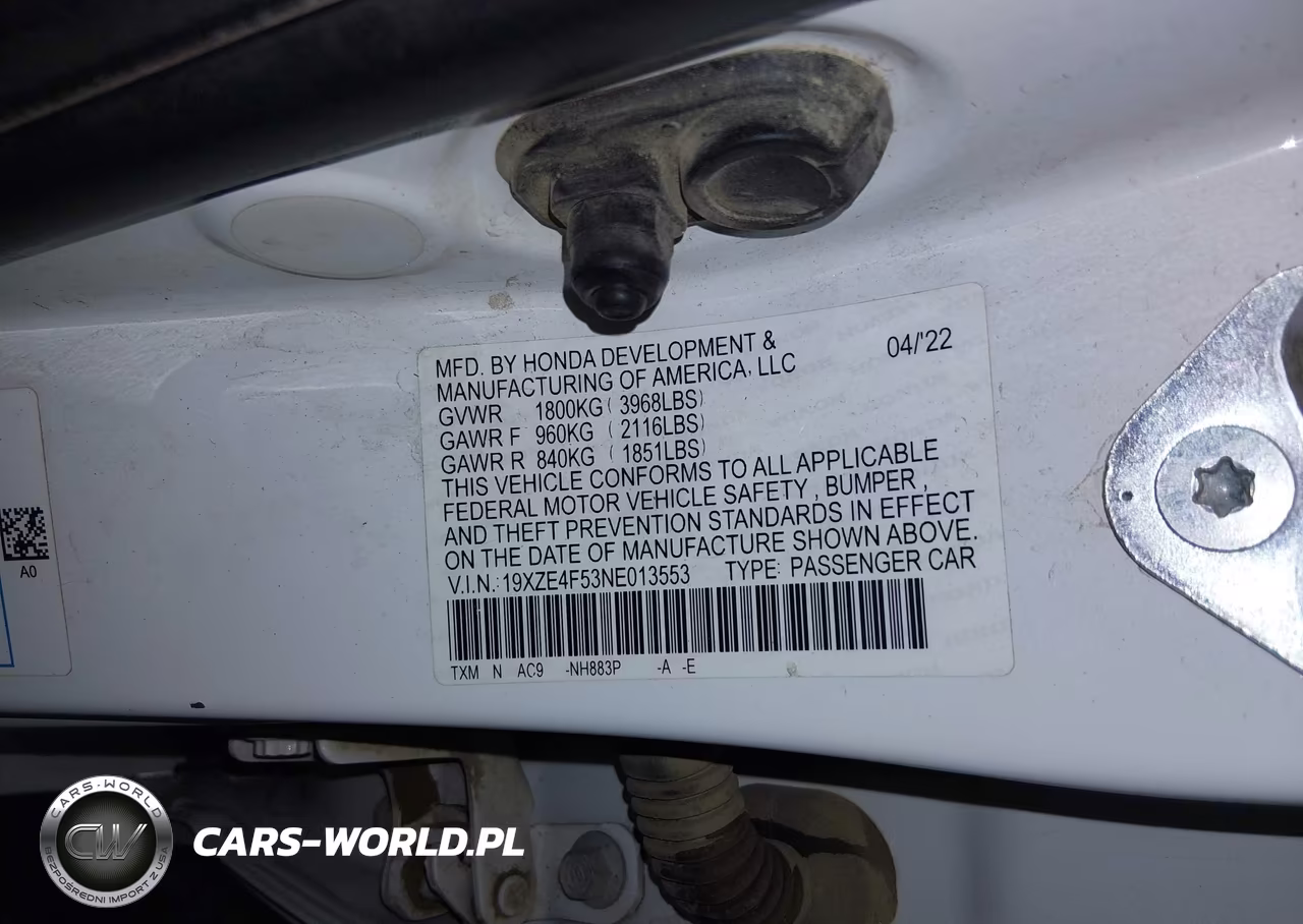 2022 Honda Insight Ex VIN:19XZE4F53NE013553 - 9