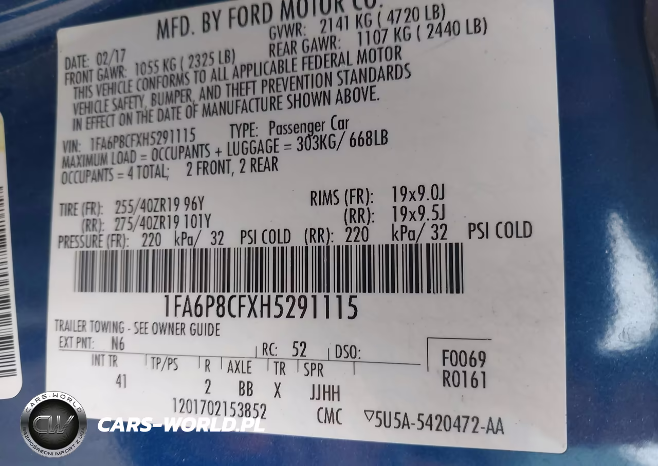 2017 Ford Mustang Gt Premium VIN:1FA6P8CFXH5291115 - 9