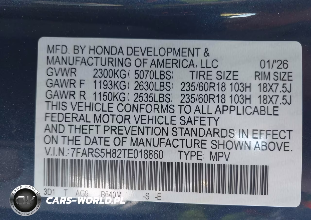 2026 Honda Cr-V Hybrid 2Wd Sport-L VIN:7FARS5H82TE018860 - 9