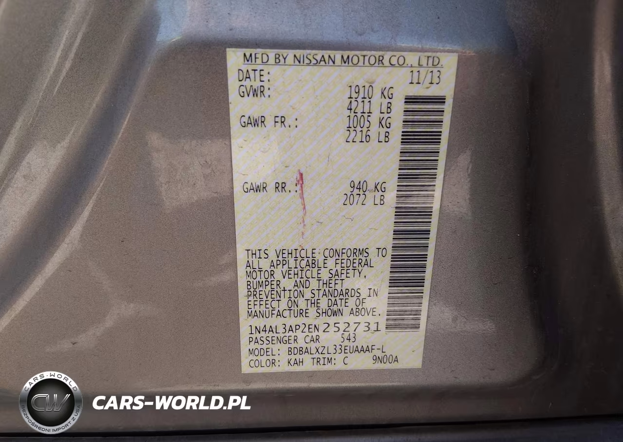 2014 Nissan Altima 2.5 Sl VIN:1N4AL3AP2EN252731 - 9
