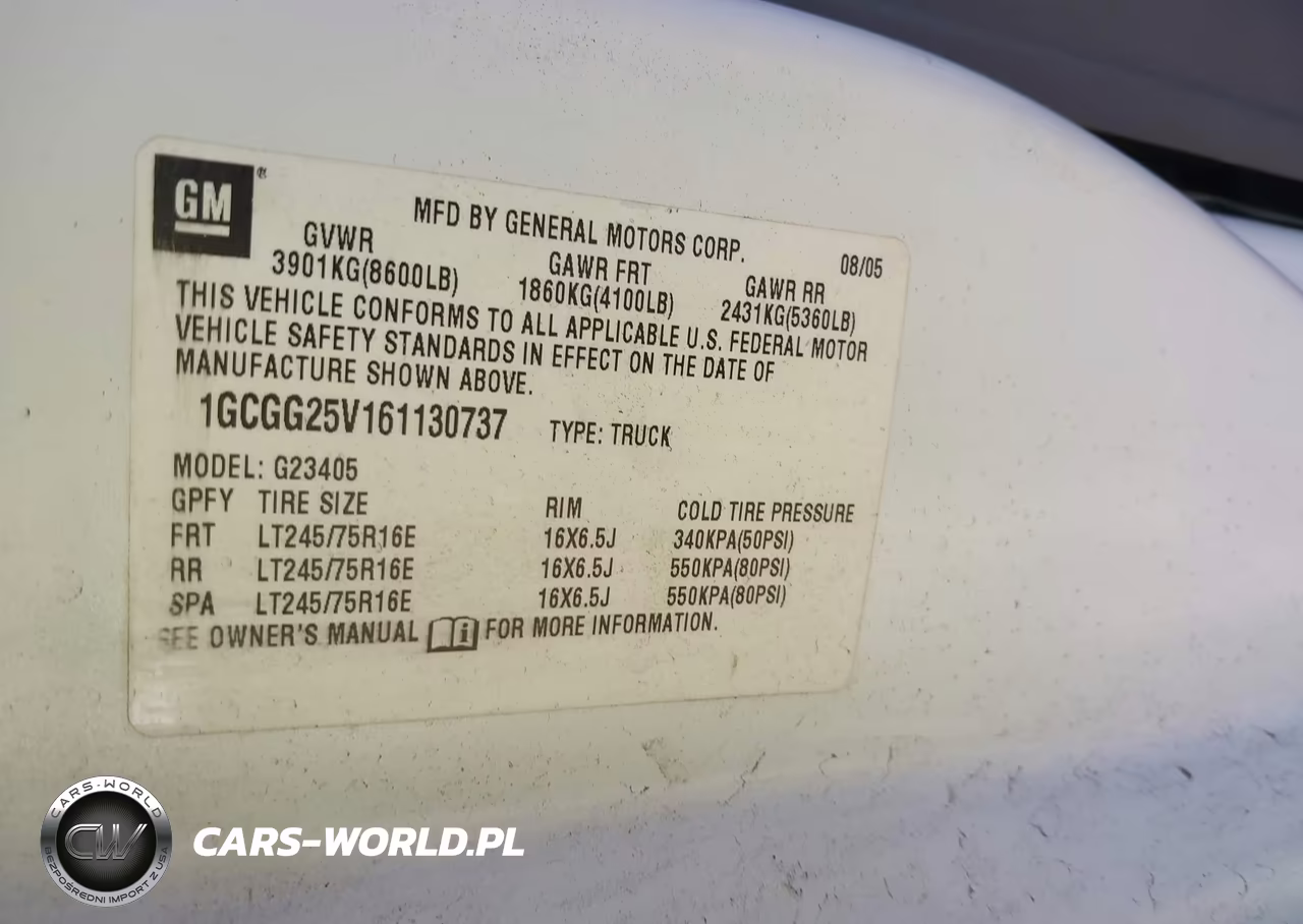 2006 Chevrolet Express Work Van VIN:1GCGG25V161130737 - 9