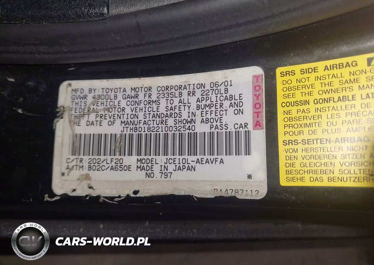 2001 Lexus Is 300 VIN:JTHBD182210032540 - 9