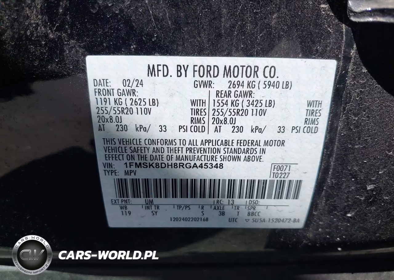 2024 Ford Explorer Xlt VIN:1FMSK8DH8RGA45348 - 9