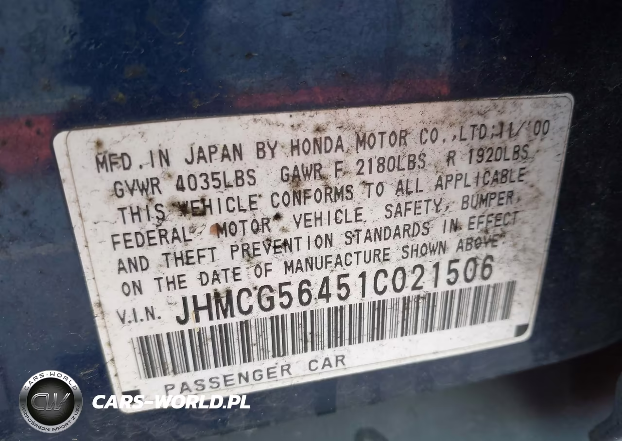 2001 Honda Accord 2.3 Lx VIN:JHMCG56451C021506 - 9