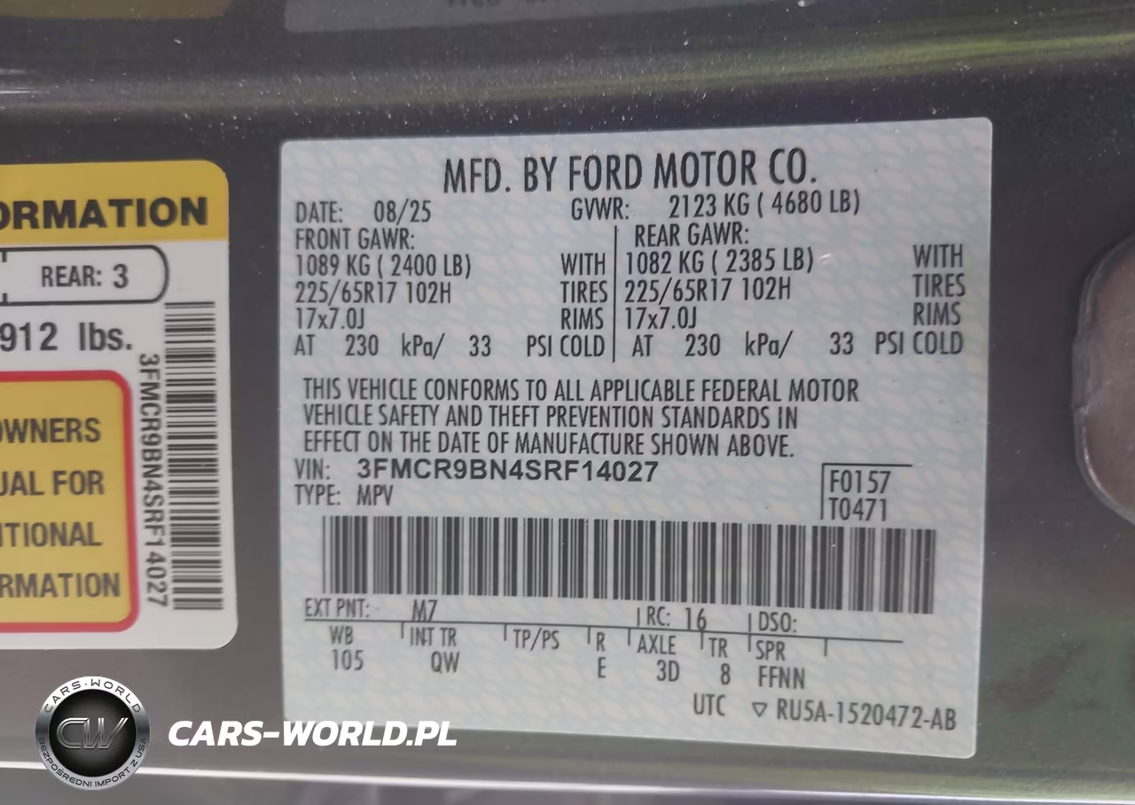 2025 Ford Bronco Sport Big Bend VIN:3FMCR9BN4SRF14027 - 9