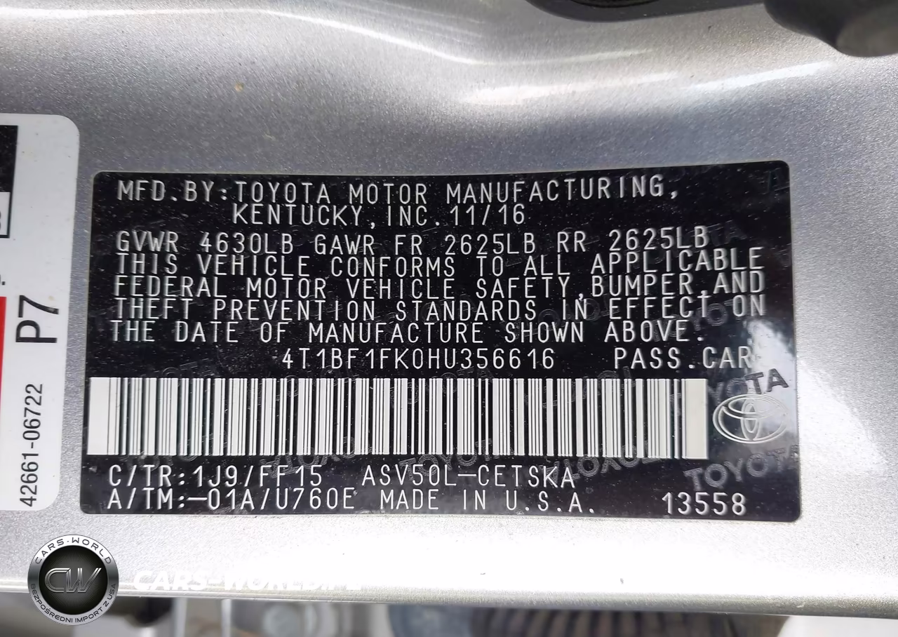 2017 Toyota Camry Se VIN:4T1BF1FK0HU356616 - 9