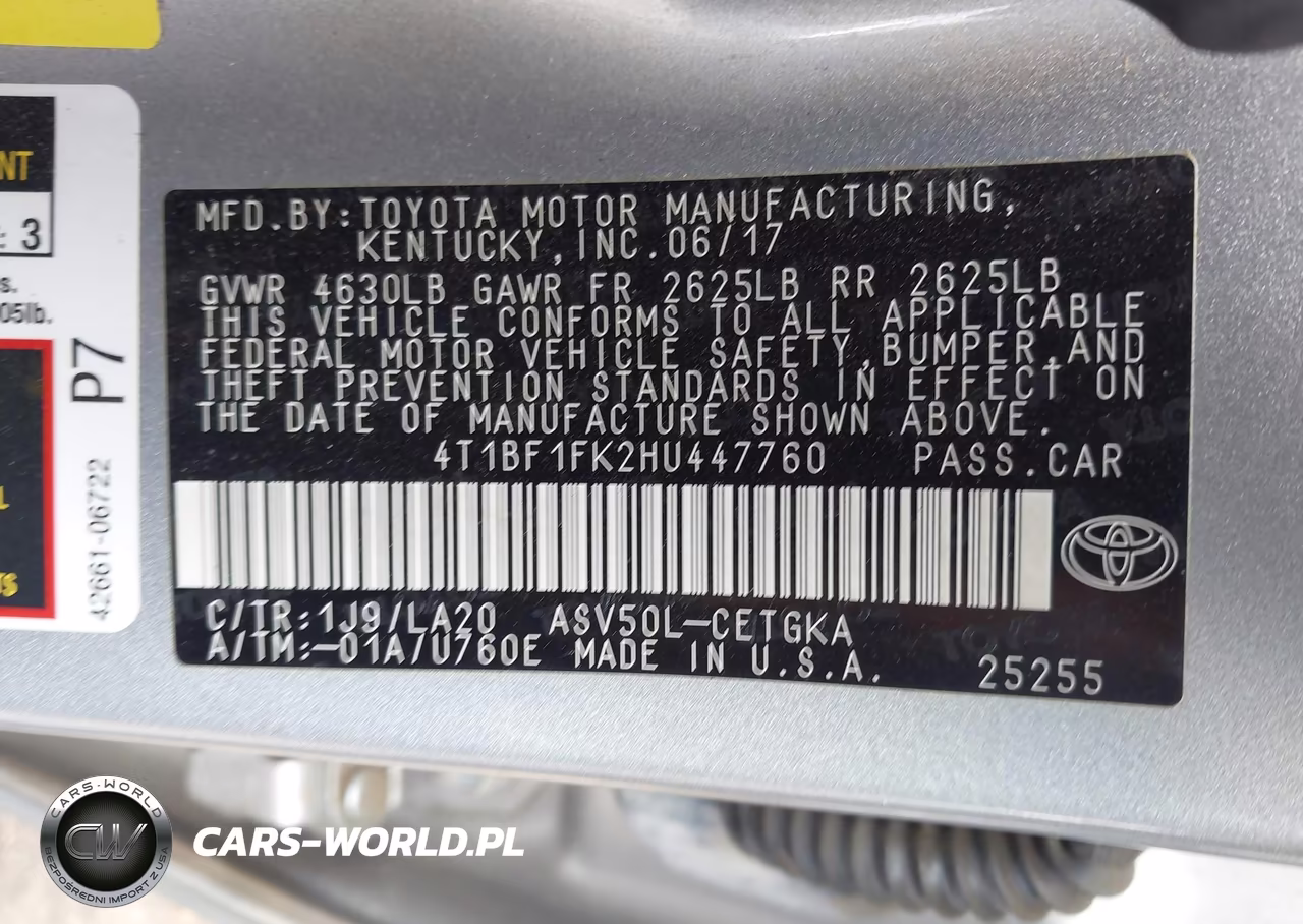 2017 Toyota Camry Xle VIN:4T1BF1FK2HU447760 - 9