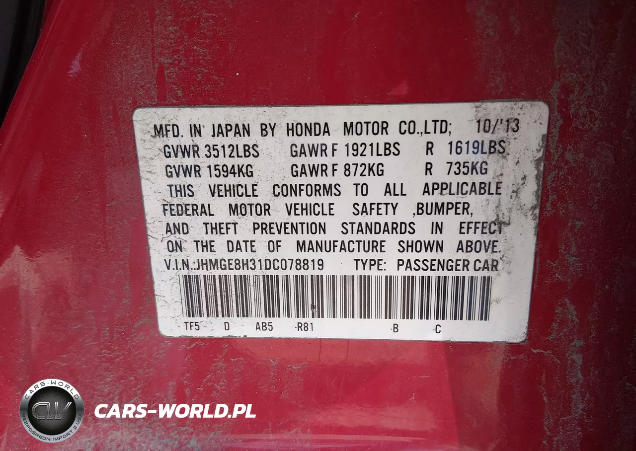 2013 Honda Fit VIN:JHMGE8H31DC078819 - 9