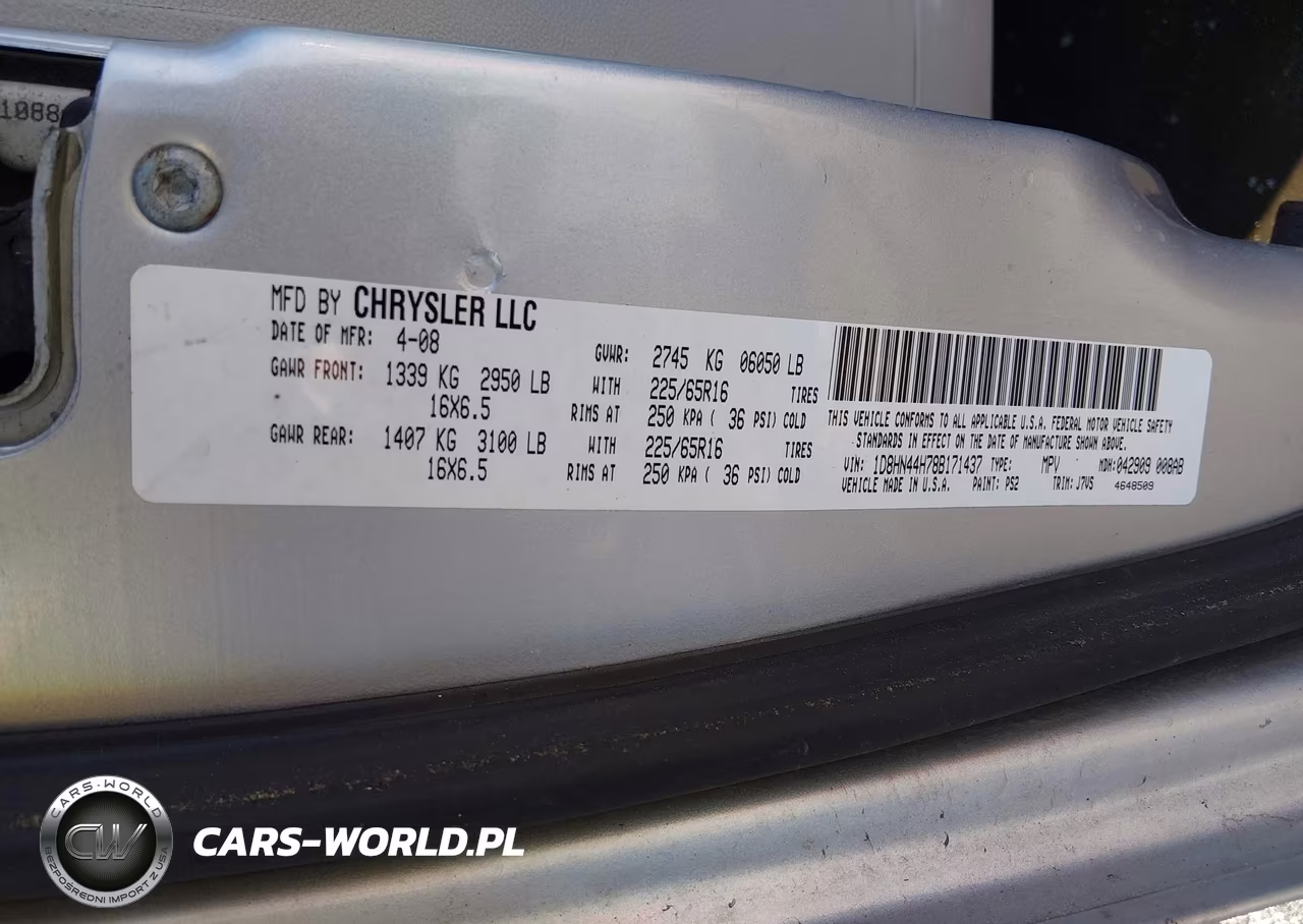 2008 Dodge Grand Caravan Se VIN:1D8HN44H78B171437 - 9