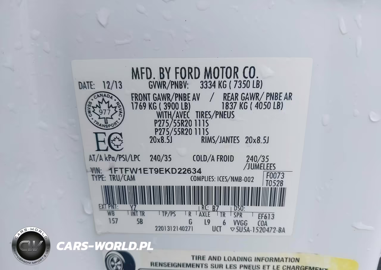 2014 Ford F-150 Fx4 VIN:1FTFW1ET9EKD22634 - 9