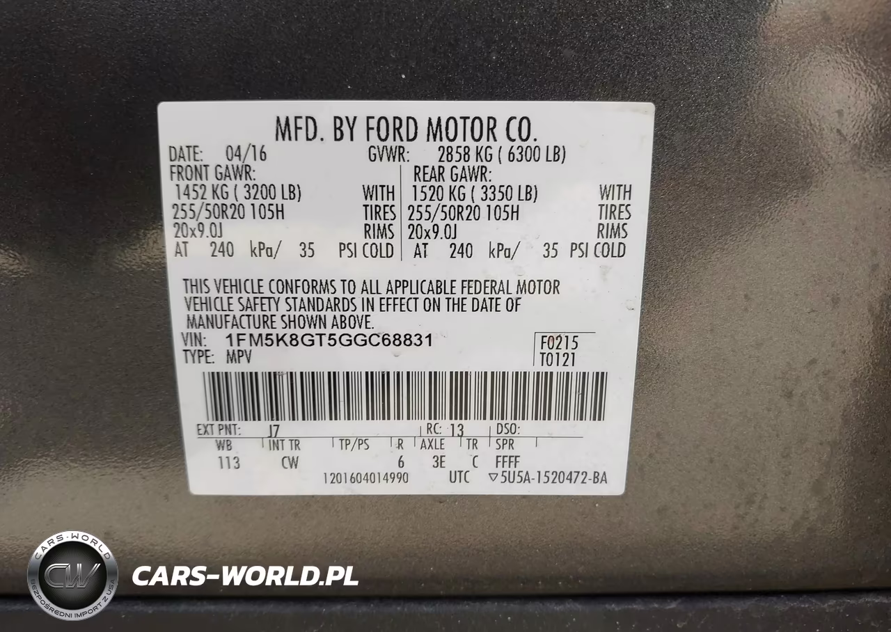 2016 Ford Explorer Sport VIN:1FM5K8GT5GGC68831 - 9