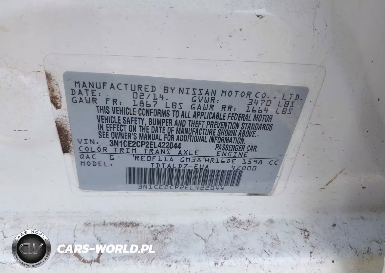 2014 Nissan Versa Note S (Sr)-S Plus-Sv VIN:3N1CE2CP2EL422044 - 9