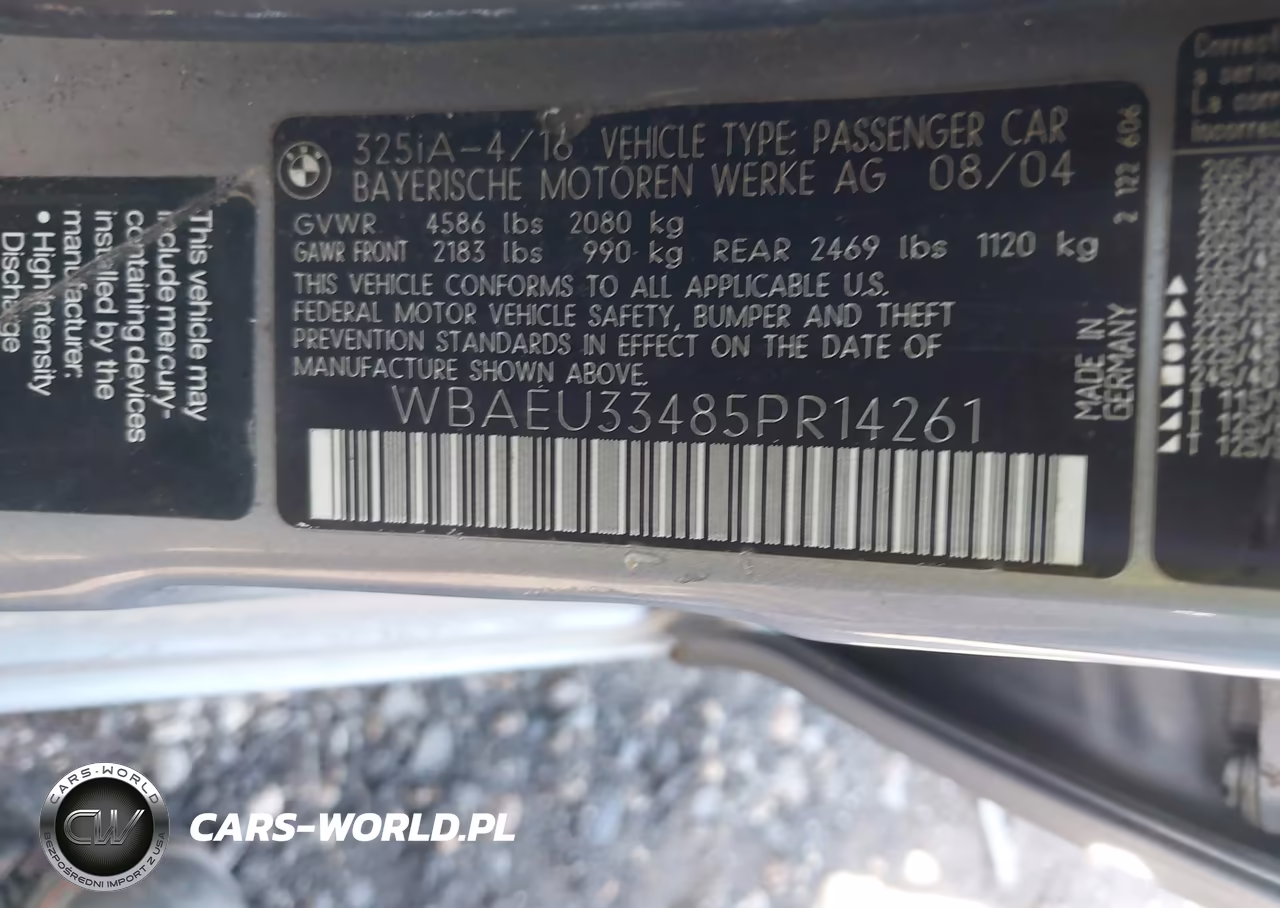 2005 BMW 325Xi VIN:WBAEU33485PR14261 - 9