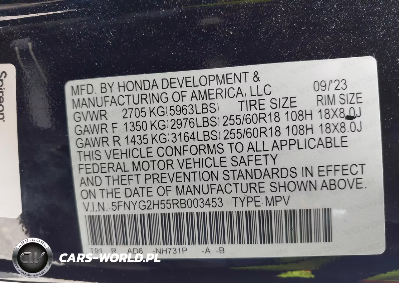 2024 Honda Pilot Ex-L 7 Passenger VIN:5FNYG2H55RB003453 - 9