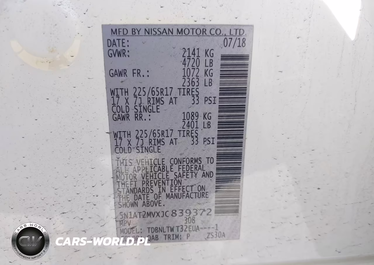2018 Nissan Rogue Sv VIN:5N1AT2MVXJC839372 - 9