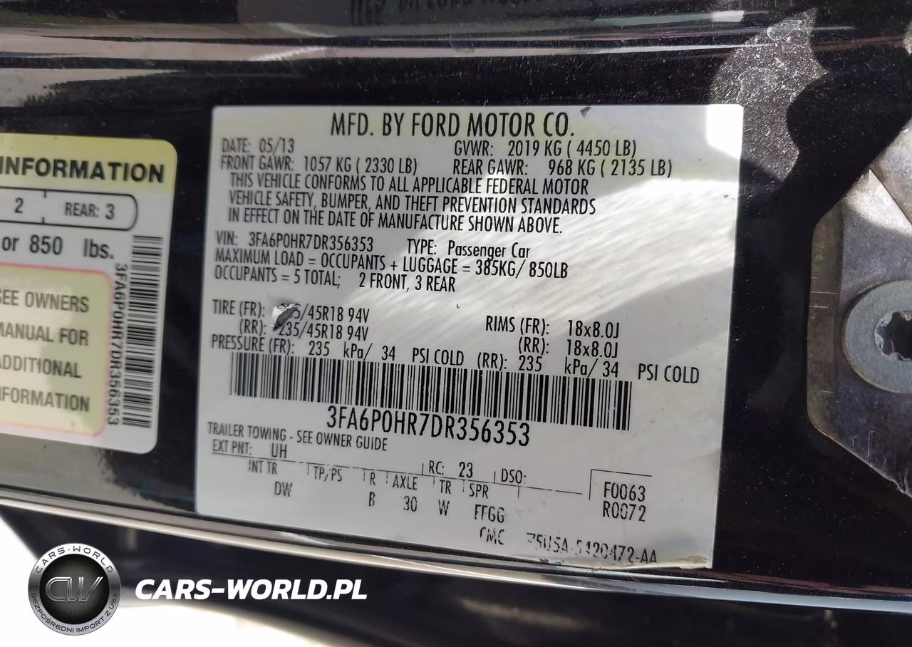 2013 Ford Fusion Se VIN:3FA6P0HR7DR356353 - 9