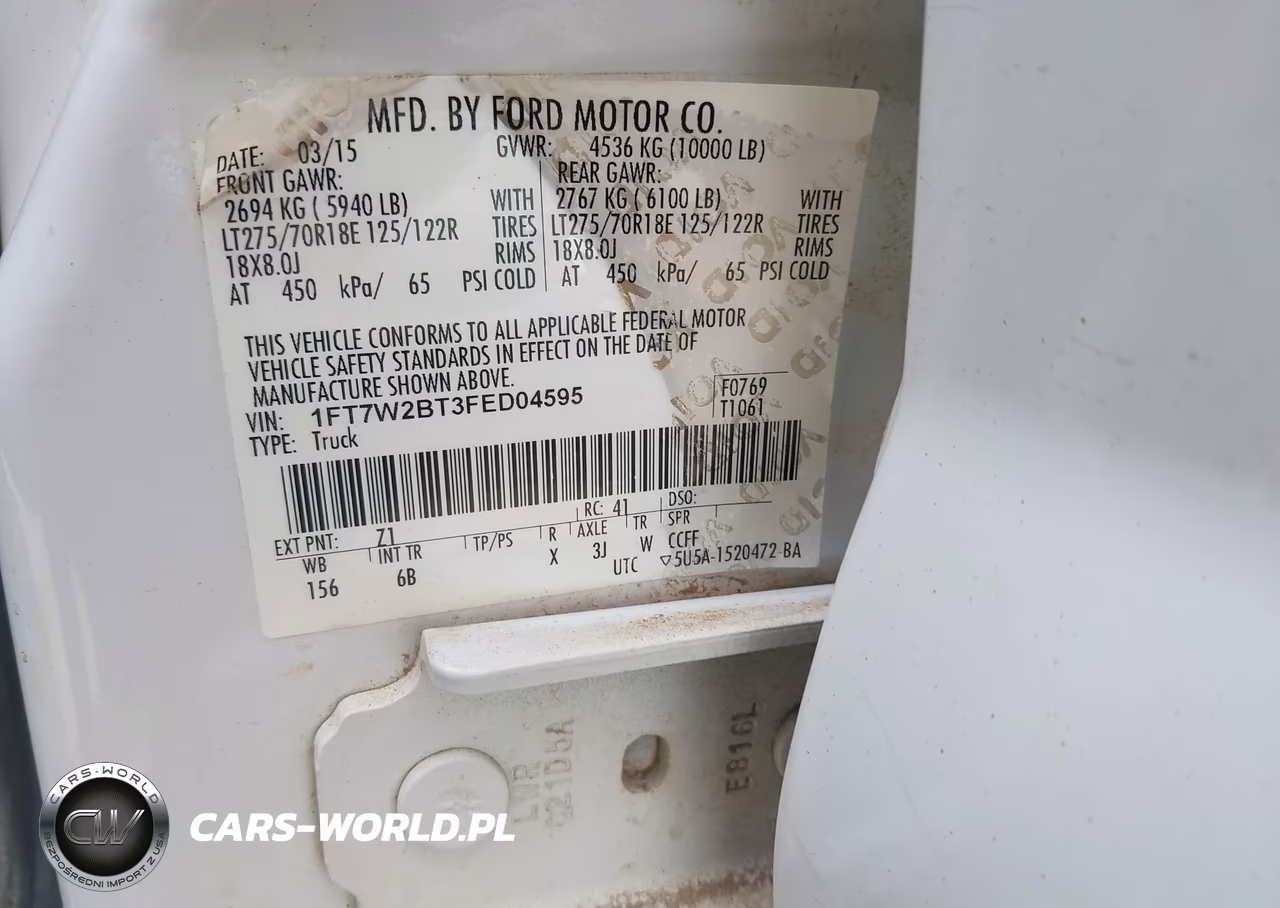 2015 Ford F-250 Lariat VIN:1FT7W2BT3FED04595 - 9