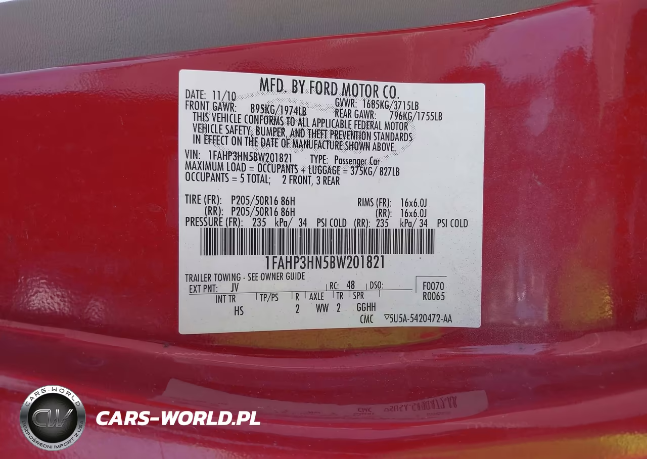 2011 Ford Focus Sel VIN:1FAHP3HN5BW201821 - 9